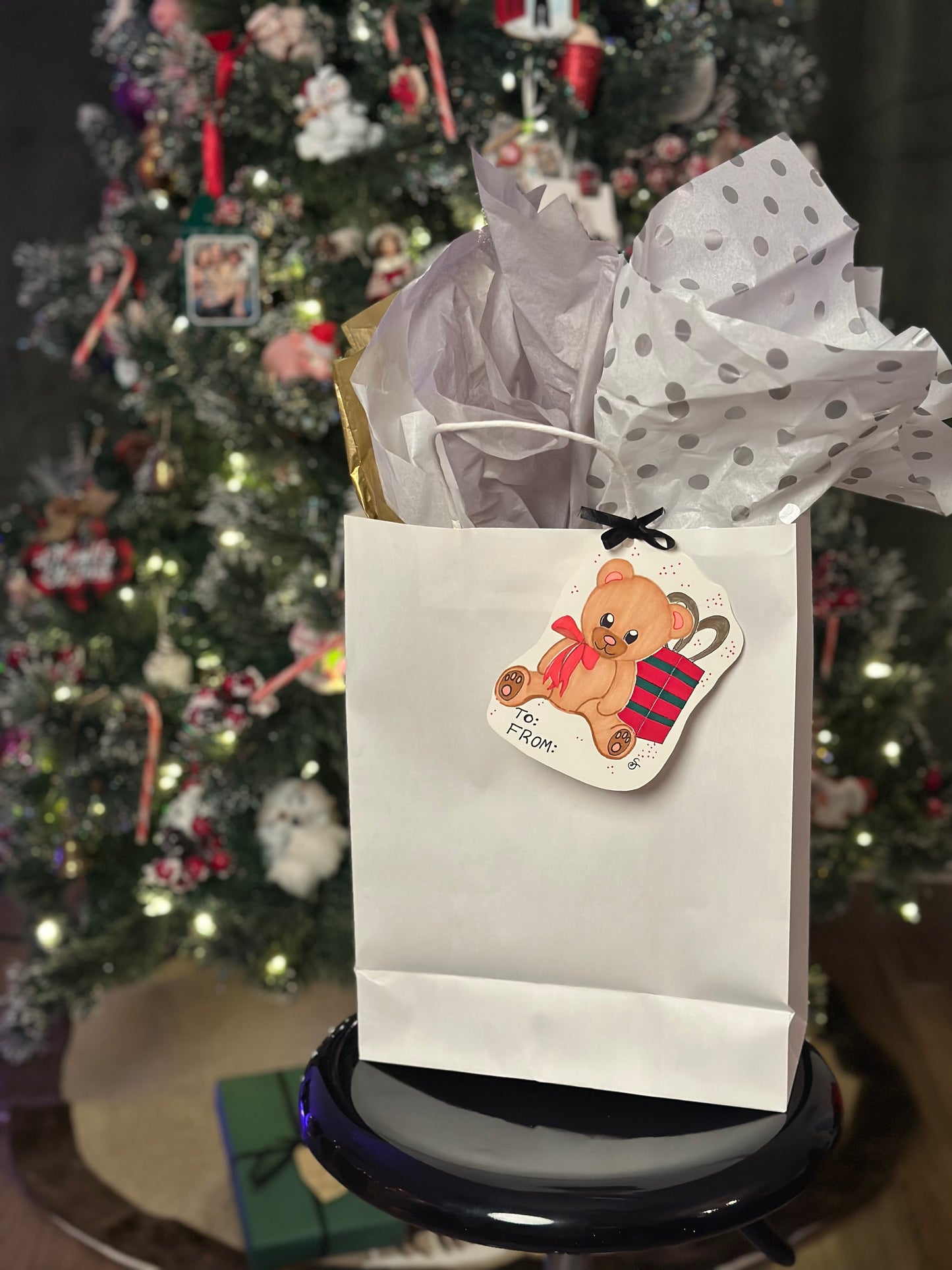 Teddy Bear Holiday Gift Tag