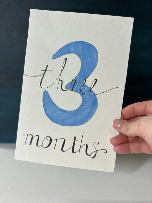 3 Month Baby Milestone Sign