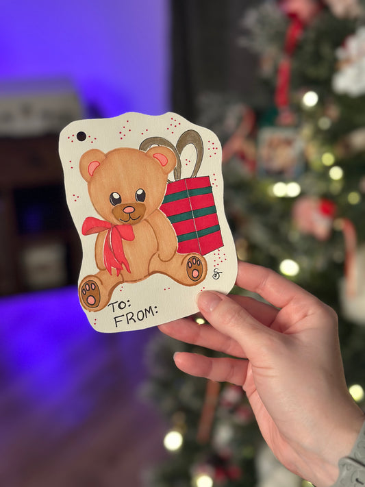 Teddy Bear Holiday Gift Tag