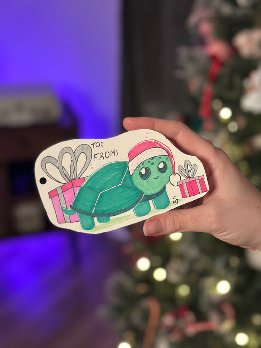 Turtle Holiday Gift Tag