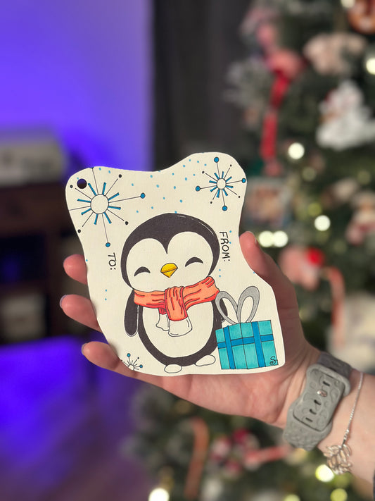 Penguin Holiday Gift Tag