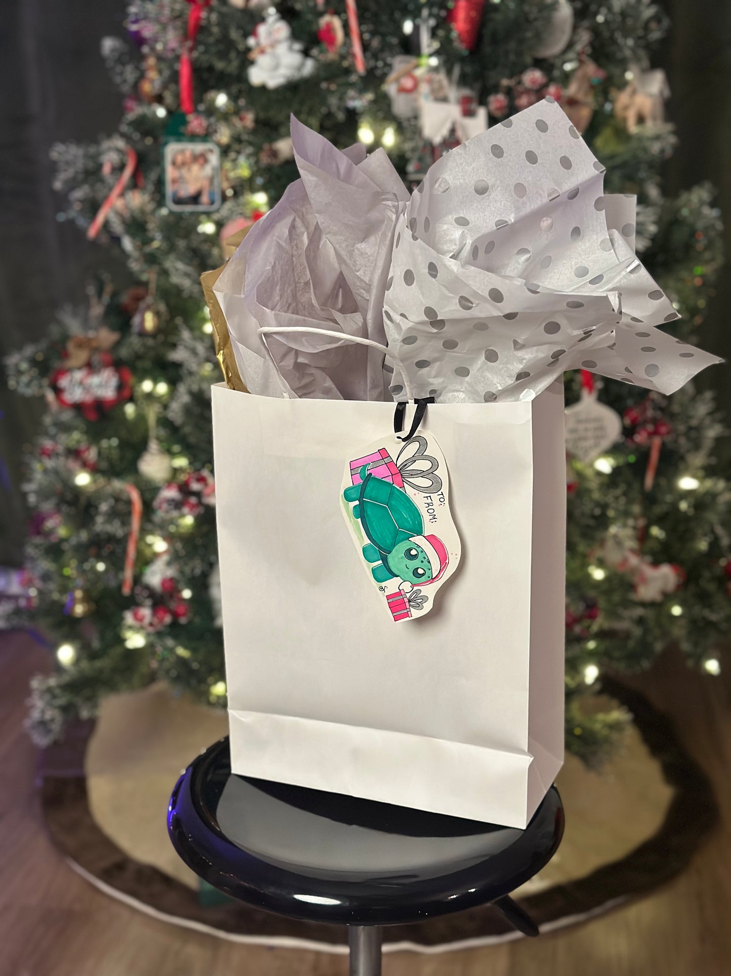 Turtle Holiday Gift Tag