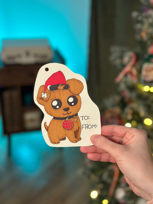 Puppy Holiday Gift Tag