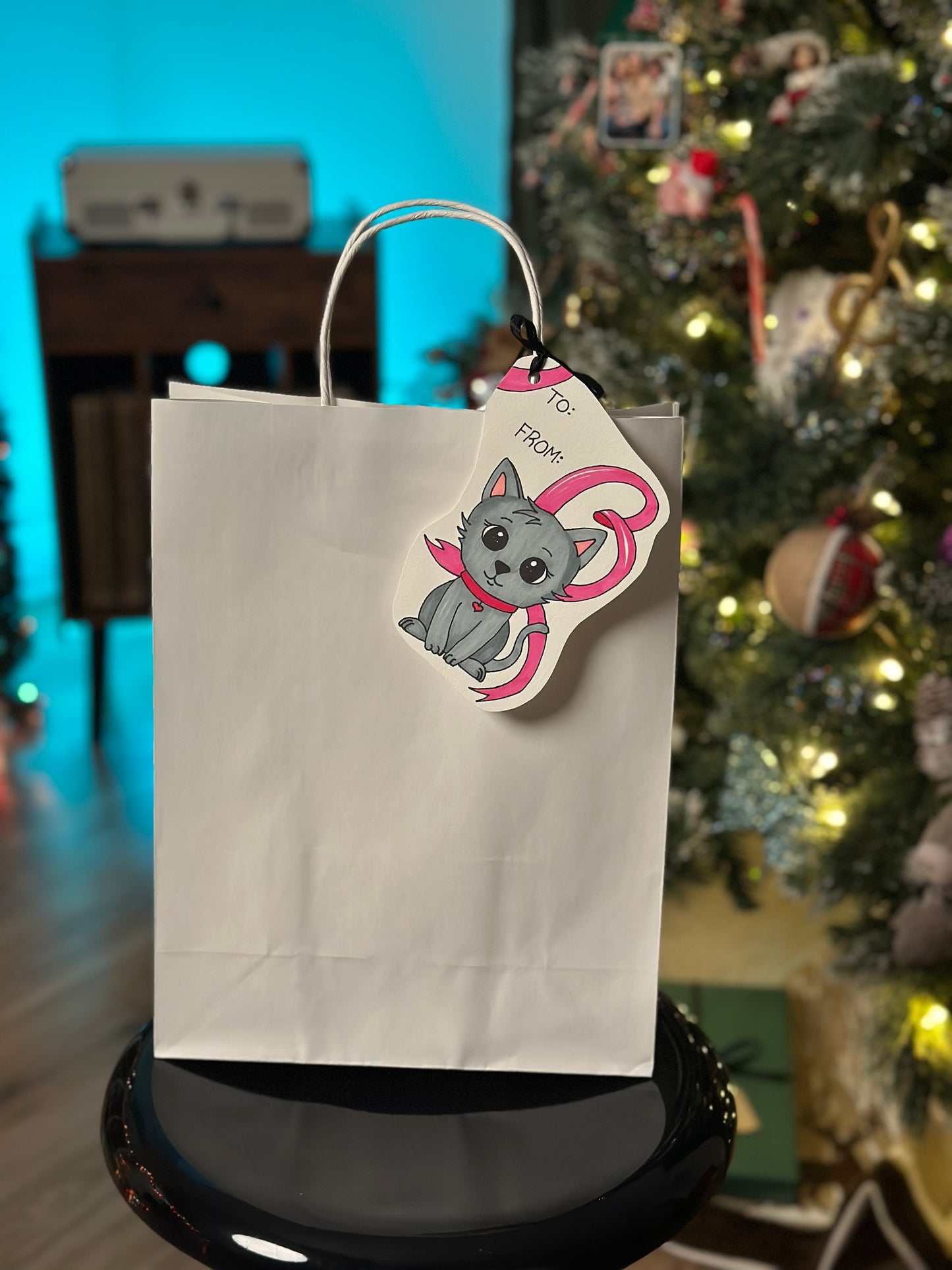 Kitten Holiday Gift Tag